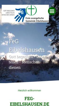 Vorschau der mobilen Webseite www.feg-eibelshausen.de, Freie Evangelische Gemeinde Eibelshausen