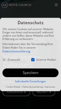 Vorschau der mobilen Webseite www.movechurch.de, Christliches Zentrum Wiesbaden