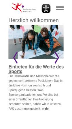 Vorschau der mobilen Webseite www.sport-in-hessen.de, Sport in Hessen