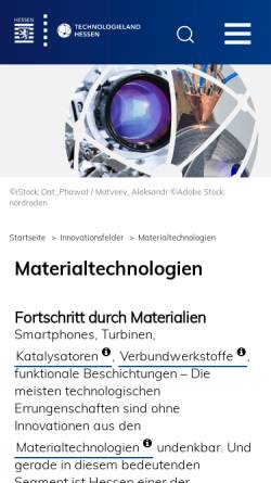 Vorschau der mobilen Webseite www.hessen-nanotech.de, Hessen-Nanotech