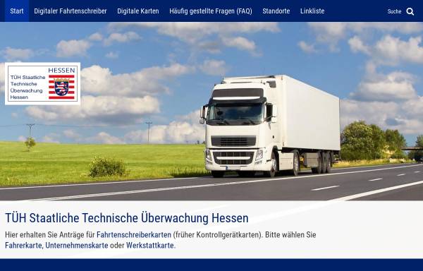 Vorschau von www.tueh.de, TÜV Technische Überwachung Hessen GmbH