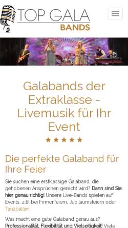 Vorschau der mobilen Webseite top-gala-bands.de, MB Livemusik