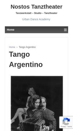 Vorschau der mobilen Webseite www.tango-heidelberg.de, Nostos Tango - Nostos Tanztheater