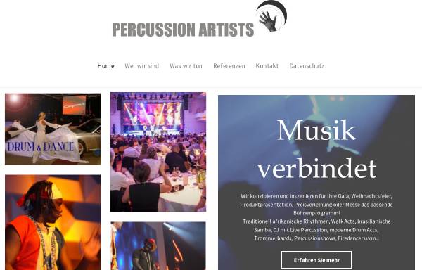Vorschau von www.percussion-artists.com, Percussion Artists