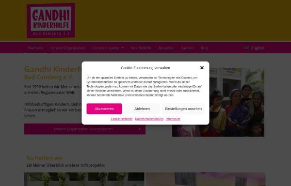 Vorschau von www.gandhi-kinderhilfe.de, Gandhi Kinderhilfe