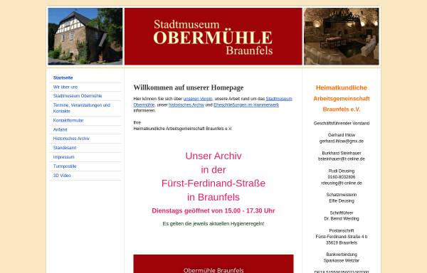 Vorschau von www.stadtmuseum-obermuehle.de, Heimatkundliche Arbeitsgemeinschaft e.V.