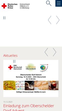 Vorschau der mobilen Webseite www.drk-dillenburg.de, DRK-Kreisverband Dillkreis e.V., Dillenburg