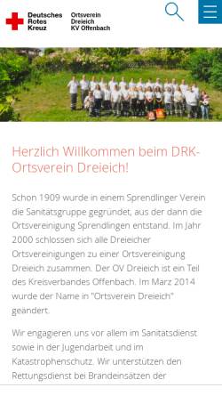 Vorschau der mobilen Webseite www.drk-dreieich.de, DRK Dreieich