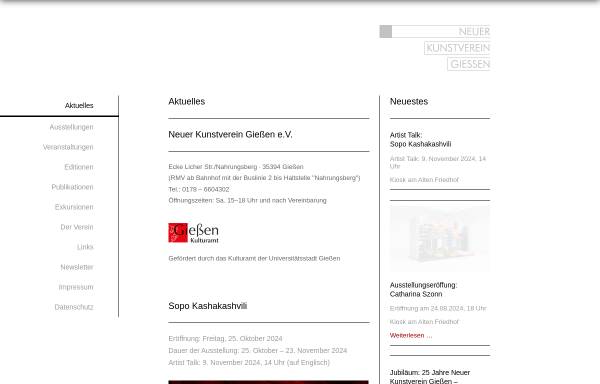 Vorschau von www.kunstverein-giessen.de, Neuer Kunstverein Gießen e.V.