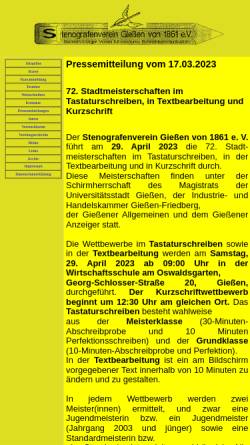Vorschau der mobilen Webseite www.steno-giessen.de, Stenografenverein Gießen von 1861 e. V.