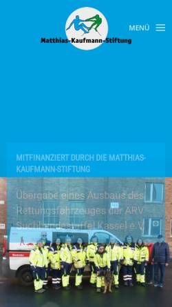 Vorschau der mobilen Webseite www.matthias-kaufmann-stiftung.de, Matthias-Kaufmann-Stiftung