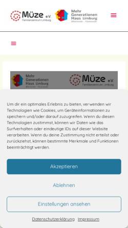 Vorschau der mobilen Webseite www.muetterzentrum-limburg.de, Mütterzentrum Limburg