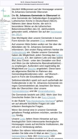Vorschau der mobilen Webseite www.selk-oberursel.de, St. Johannes-Gemeinde