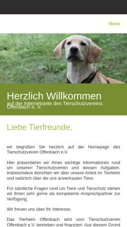 Vorschau der mobilen Webseite www.tierschutzvereinoffenbach.de, Tierschutzverein Offenbach e. V.