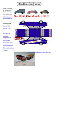 Vorschau der mobilen Webseite www.papierautos.de, Modellautos aus Papier