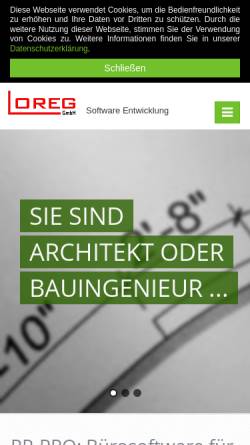 Vorschau der mobilen Webseite www.loreg.de, Loreg GmbH