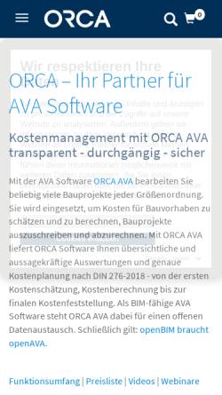 Vorschau der mobilen Webseite www.orca-software.com, Orca Software GmbH