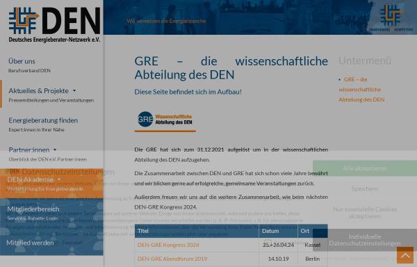 Vorschau von www.gre-online.de, Gesellschaft für Rationelle Energieverwendung e.V.