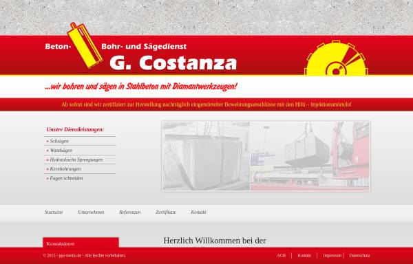 Vorschau von www.kernbohrdienst.de, G. Costanza, Betonbohr- und Sägedienst