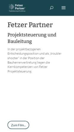 Vorschau der mobilen Webseite www.fetzer-projektsteuerung.de, Eberhard W. Fetzer