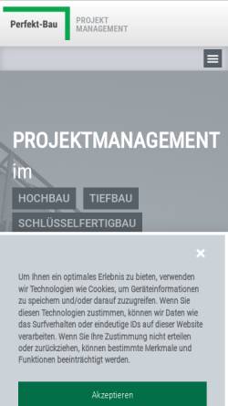 Vorschau der mobilen Webseite perfekt-bau.de, Perfekt-Bau GmbH