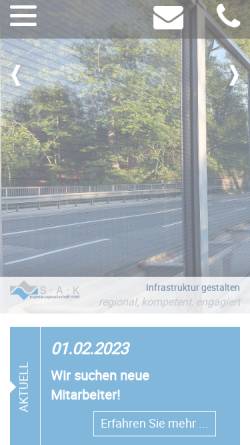 Vorschau der mobilen Webseite www.s-a-k.de, S·A·K Ingenieurgesellschaft mbH