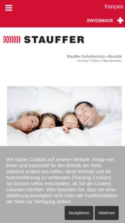Vorschau der mobilen Webseite www.stauffer-schallschutz.ch, Stauffer Engineering GmbH