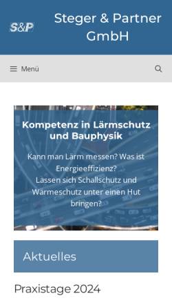Vorschau der mobilen Webseite www.sp-laermschutz.de, Steger & Piening GmbH
