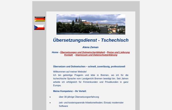 Vorschau von www.uebersetzungsdienst-tschechisch.de, Olga Parkan und Alena Zeman