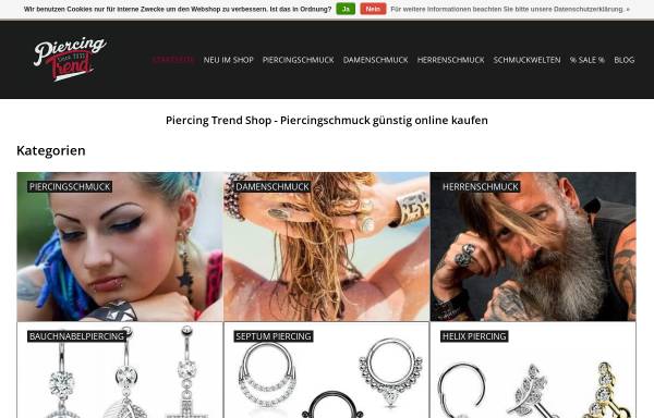 Vorschau von www.piercing-trend.com, Piercing Shop - Xtrend e.U