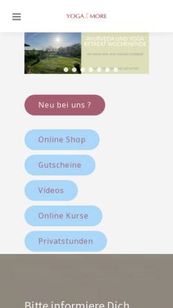 Vorschau der mobilen Webseite yoga-more.de, Berlin & More
