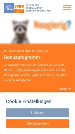 Vorschau der mobilen Webseite www.djv-berlin.de, Deuter Journalisten Verband - Landesverband Berlin