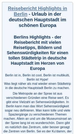 Vorschau der mobilen Webseite www.astrosoft.de, Reisebericht Berlin