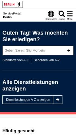 Vorschau der mobilen Webseite service.berlin.de, Verwaltungsführer des Landes Berlin