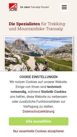Vorschau der mobilen Webseite www.alpsbiketours.de, Alpsbiketours