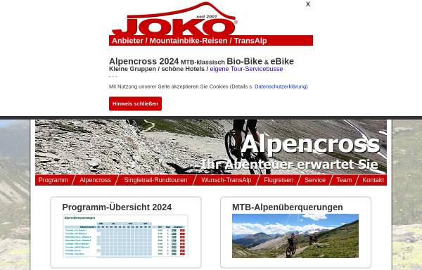 Vorschau von www.joko-bikereisen.de, Joko Mountainbike-Reisen-Fahrtechnik