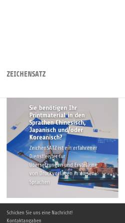 Vorschau der mobilen Webseite www.zeichensatz.de, ZeichenSATZ