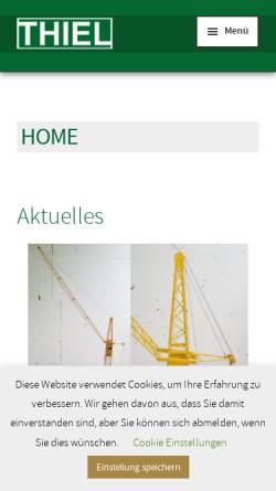 Vorschau der mobilen Webseite www.thiel-gleis.de, Thiel-Gleise