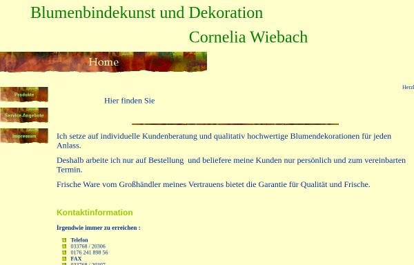 Vorschau von www.blumendeko-wiebach.de, Blumenbindekunst Cornelia Wiebach