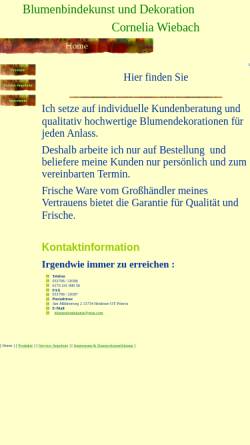 Vorschau der mobilen Webseite www.blumendeko-wiebach.de, Blumenbindekunst Cornelia Wiebach