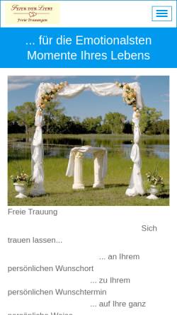 Vorschau der mobilen Webseite www.freie-trauung.com, Feier der Liebe - Freie Trauungen, Eva Wester