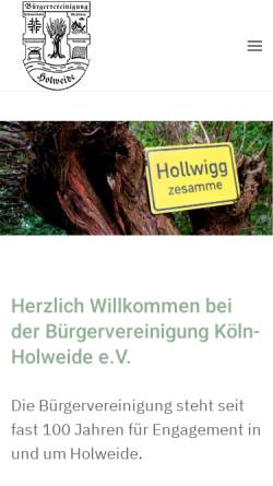 Vorschau der mobilen Webseite www.holweide-bv.de, Holweide
