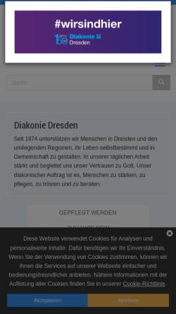 Vorschau der mobilen Webseite www.diakonie-dresden.de, Diakonie Dresden