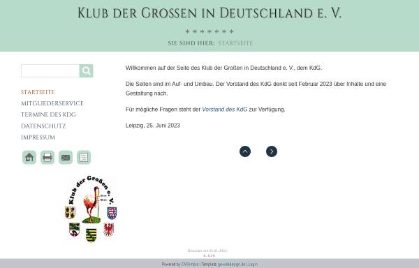 Vorschau von www.klub-der-grossen.de, Klub der Großen - BG Dresden