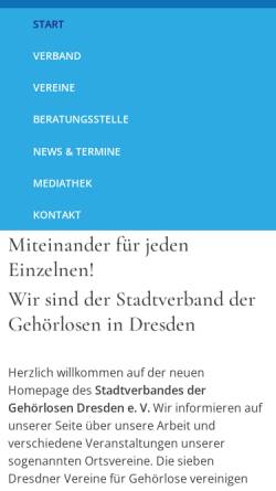 Vorschau der mobilen Webseite www.deaf-dresden.de, Stadtverband der Gehörlosen Dresden e.V.