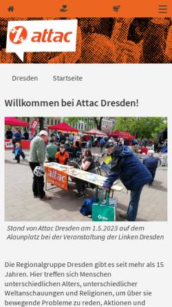 Vorschau der mobilen Webseite www.attac-netzwerk.de, Attac Dresden