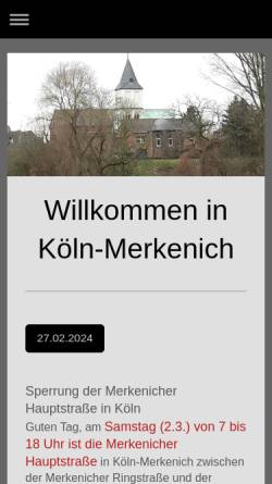Vorschau der mobilen Webseite www.koeln-merkenich.de, Merkenich