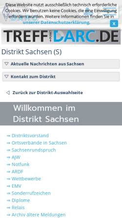 Vorschau der mobilen Webseite www.darc.de, Funkamateuren Distrikt Sachsen