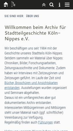 Vorschau der mobilen Webseite archiv-koeln-nippes.de, Nippes