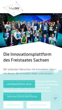 Vorschau der mobilen Webseite www.futuresax.de, IT-Existenzgründerwettbewerb Sachsen